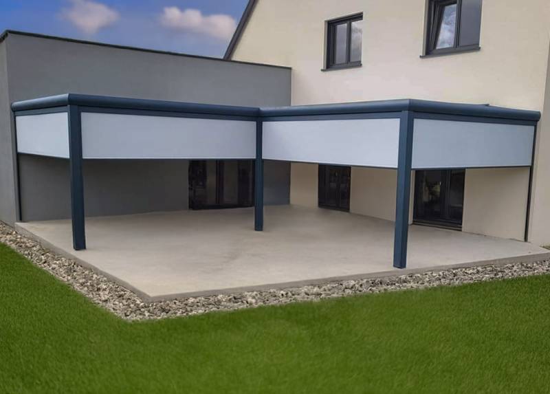 Pergola à Toit 3 Pans Luminium avec Stores de Toit dans département 62